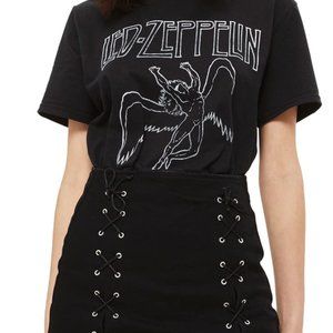 TOPSHOP Lace-up Detail Mini Skirt